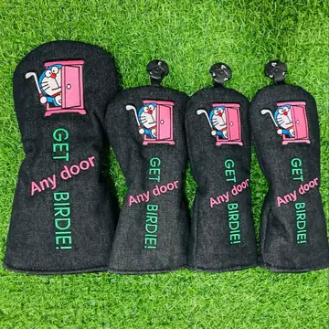 새상품 4세트 도라에몽 데님 골프클럽 헤드커버 1+FW+UT+UT