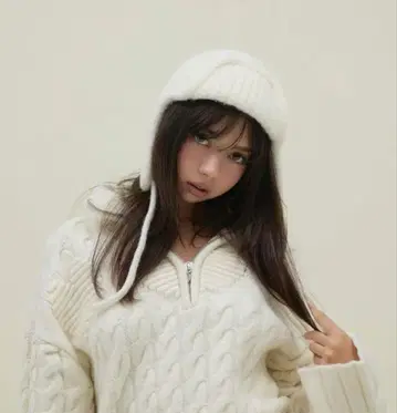 andmary Baby knit babushka ivory