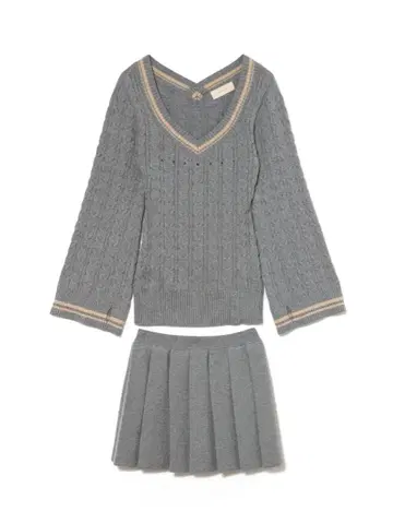 Yuhua school knit set up gray