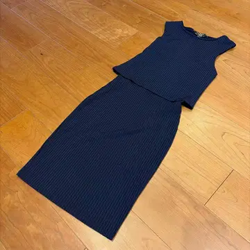 LIPSY 네이비 슬리브리스 원피스 UK4