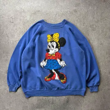 80s90s 미니 래글런 맨투맨 USA 블루 XL 상당