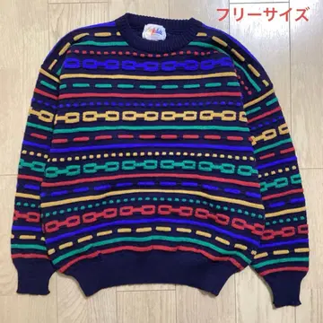 Craftslate 컬러풀 니트 스웨터 영국제 울 화려한 프리 사이즈