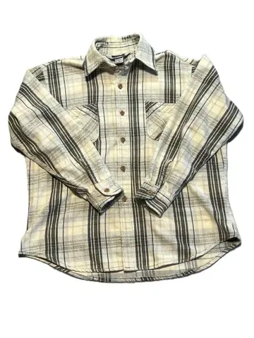 BICMAC 체크 플란넬 셔츠 L 첫 번째 버튼 없음