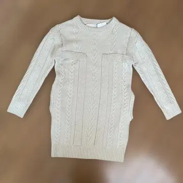 아이보리 케이블 니트 튜닉 새상품 택 포함