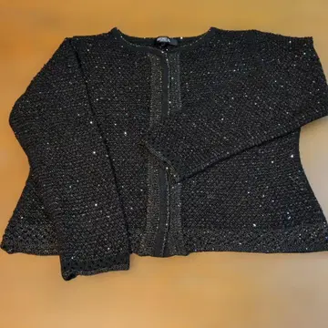 HIROKO BIS 라메 믹스 블랙 가디건