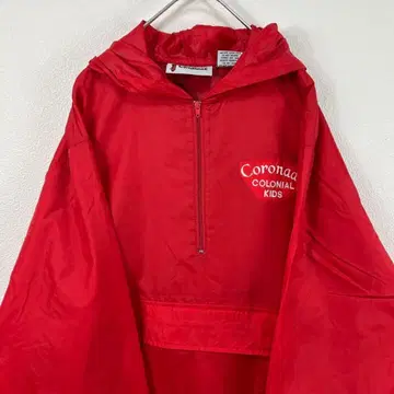 USA 구제 의류 cardinals 자수 하프 지퍼 아노락 후드티