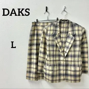 DAKS 체크 무늬 여성용 셋업 자켓 스커트