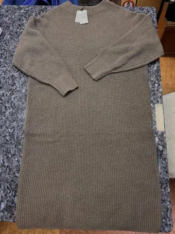 anyFAM 모카 브라운 계열 리브 니트 원피스 새상품 7-131