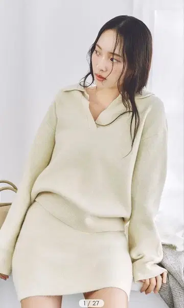 새상품 프레이 아이디 라쿤 더블 페이스 니트 미니 스커트