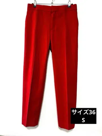 드로어 Drawer 슬림 레그 36 빨간색 울 테이퍼드 팬츠
