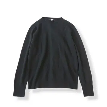 유니클로 캐시미어 100% 크루넥 스웨터 긴팔 블랙 L