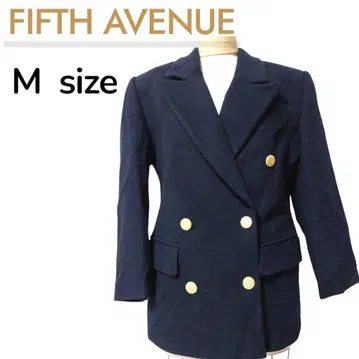 FIFTH AVENUE 골드 버튼 더블 자켓 네이비 M 울