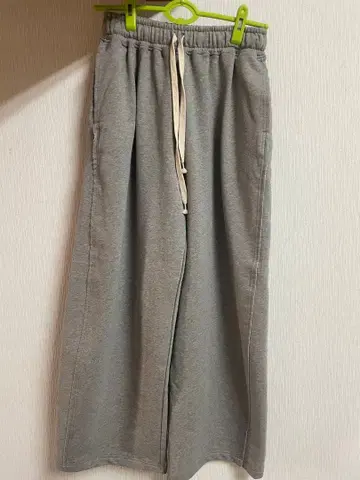 doudou 와이드 스웨트 팬츠 그레이 38