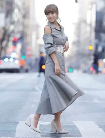 eimy istoire 깅엄 체크 머메이드 원피스