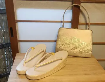 고급 천연 가죽 정장 예복용 기모노 가방 & 조리 포멀