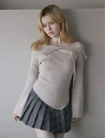 andmary Amari ribon tops beige