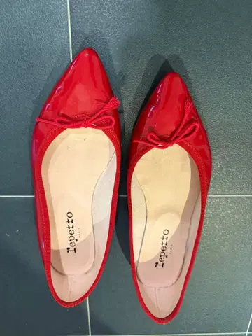 레페토 빨간색 스틸레토 플랫슈즈