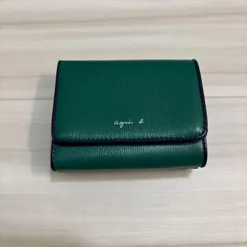 agnes b. 3단 폴더형 지갑 그린