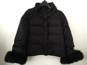 소매 퍼 포함 숏 다운 자켓