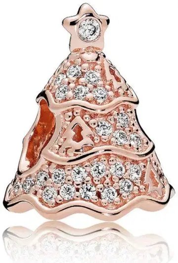 판도라 PANDORA 로즈 골드 크리스마스 트리 참 도금