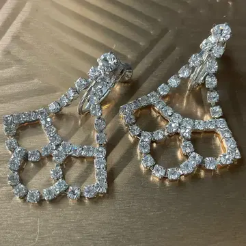 빅 사이즈 큐빅 귀찌 실버 흔들림 파티 결혼식용