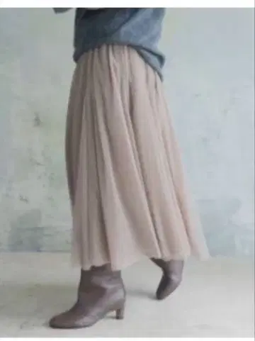 스픽 앤 스팬 카키 베이지 브라운 튤 카트 롱