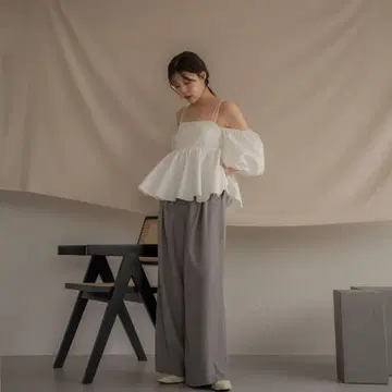 mideal 턱 와이드 팬츠