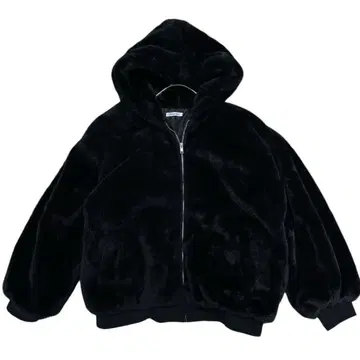 올리브 데 올리브 인조 모피 집업 블루종 블랙 후드 복슬복슬