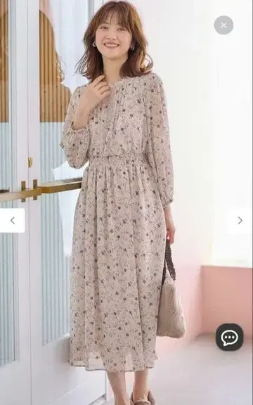 ANY SIS [세탁 가능] 플라워 블루밍 퍼프 소매 원피스 2 M