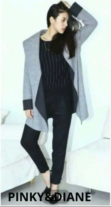 PINKY&DIANE 토퍼 코트 사이즈 34 그레이/블랙