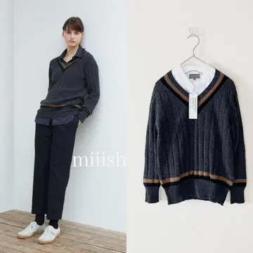 스코틀랜드제 마가렛호웰 울 캐시미어 크리켓 니트 5만 3천