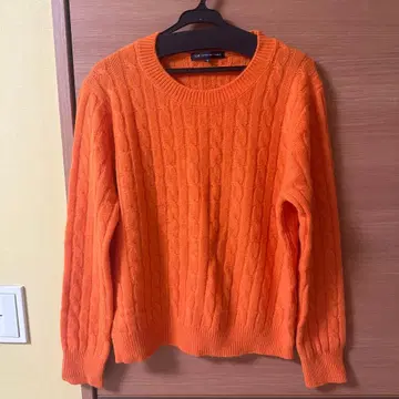 23구 오렌지 케이블 짜임 니트 38