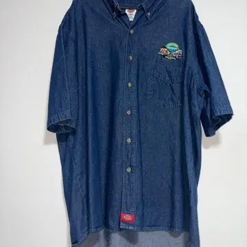 Dickies 데님 셔츠 다크 네이비