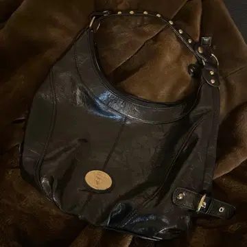 레더 터치 백 헤이세이 갸루 페어리 그런지 Y2K 블랙 백 펑크