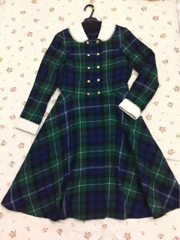 제인 마플 타탄 체크 나폴레옹 원피스