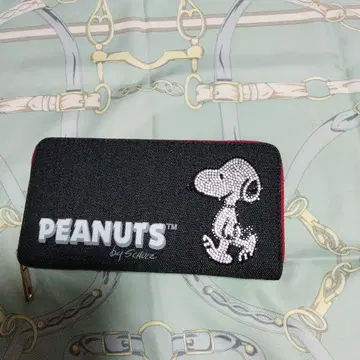 스누피 지갑 장지갑 데님 스와로브스키풍 크리스탈