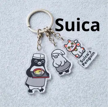 Suica 펭귄 3단 아크릴 키링 소바 가게