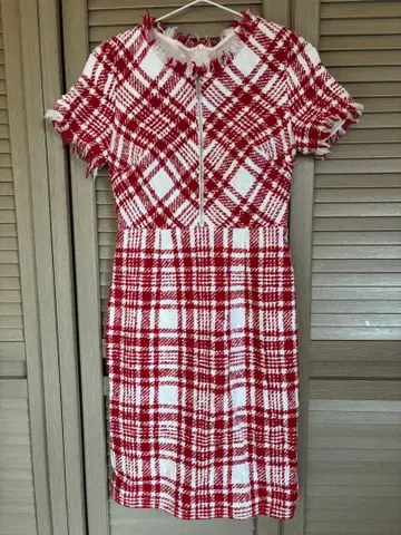 GINZA COUTURE 엘르 체크 무늬 타이트 드레스