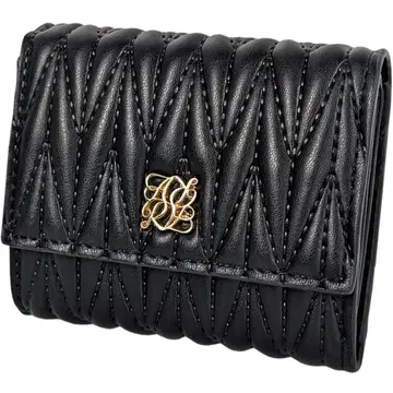 [ 미사용 ] 지젤 퀼팅 디자인 3단 폴더형 지갑 블랙