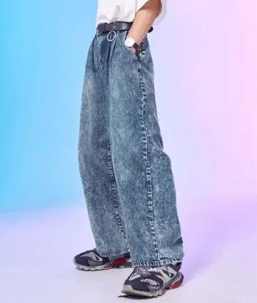 ADRER 빈티지 메이크 와이드 테이퍼드 데님