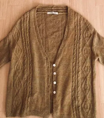 MAISON DE PLAGE 알파카 케이블 짜임 니트 가디건