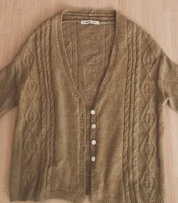 MAISON DE PLAGE 알파카 케이블 짜임 니트 가디건