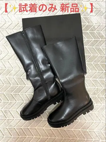 [ 시착만 한 상품! ] 블랙 롱 부츠 사이즈 L [ 데메텔 ]