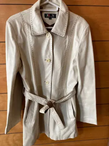 ITALY MODE 아이보리 가죽 코트 M