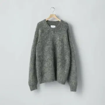 Kid Mohair Knit Crew Neck LS