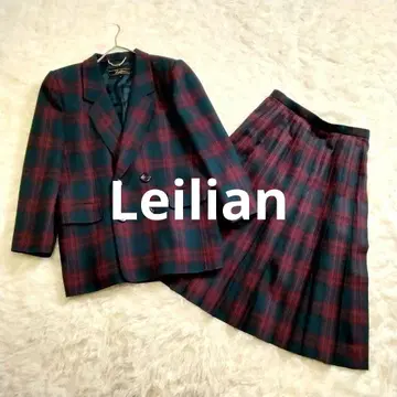 [ 컨디션 최상 ] 레리안 체크 무늬 플리츠 스커트 셋업 울 L