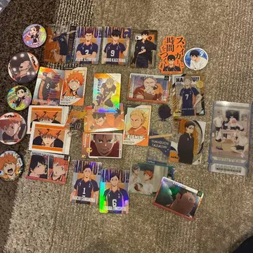 하이큐!! 카라스노 고교 캔뱃지, 카드, 스티커 세트