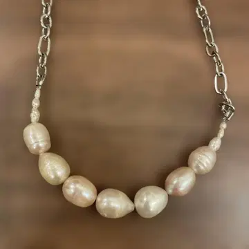 라이트 핑크 진주 목걸이