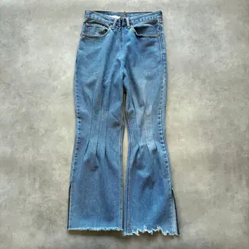 77circa x 리바이스 리메이크 데님 팬츠 플레어 데미지