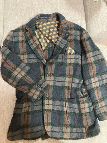 밥 BOB 체크 무늬 테일러드 자켓